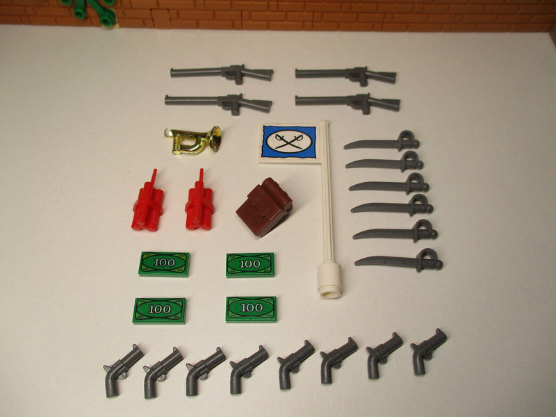 (A13/5) Lego Western Figuren Zubehör Pistolen Gewehr Säbel Flagge Dynamit Cowboy