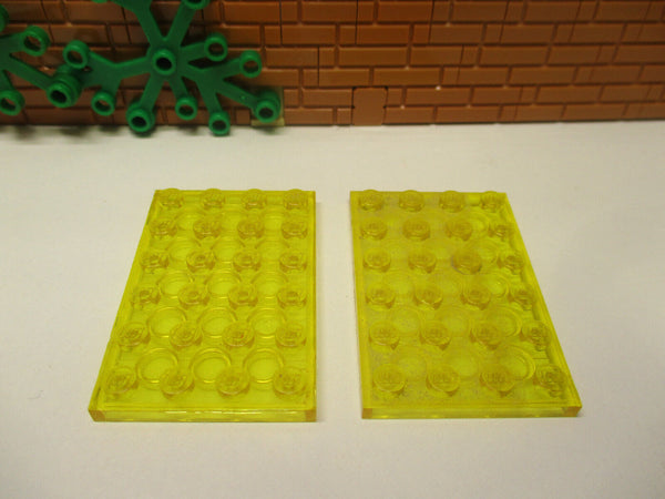 ( D14 / 10 ) Lego Classic 2x Transparent Gelb Platten 4x6 Space