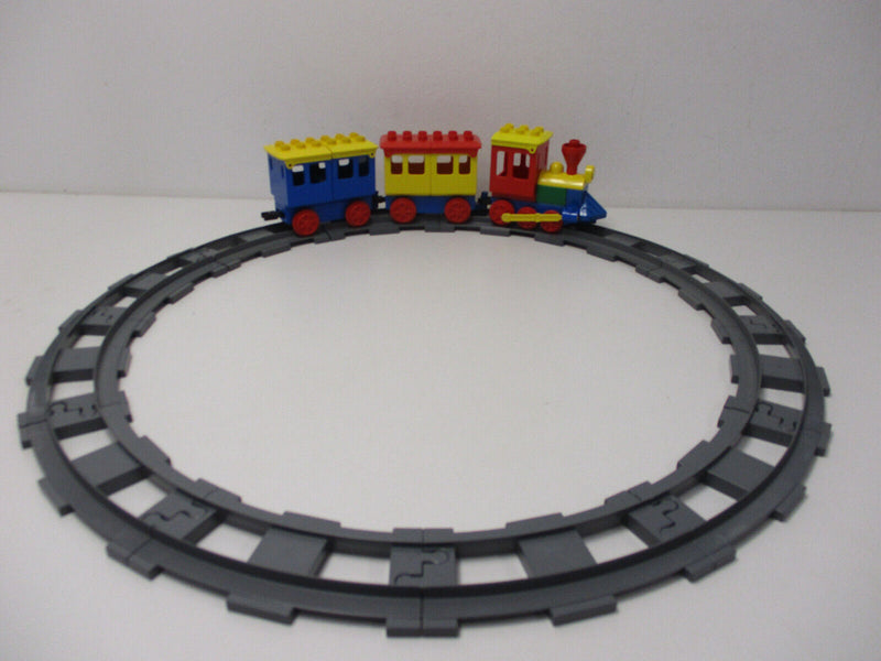 ( P2 ) Lego Duplo Schiebe - Eisenbahn Starterset  Gleiskreis + Zug Personenzug