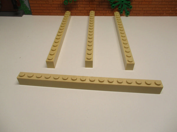 (i15/2) 4x Lego 2465 Baustein 1 x 16 Balken Basic beige / tan Star Wars Ritter