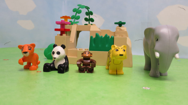 ( R1/B31/2 ) LEGO Duplo Safari Zoo Höhle Berg Elefant Tieger Panda Affe