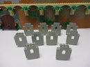 (F10 / 5 ) LEGO 10 x Mauer Wand 4444 althell grau Ritterburg 6086 6082 6080 6074