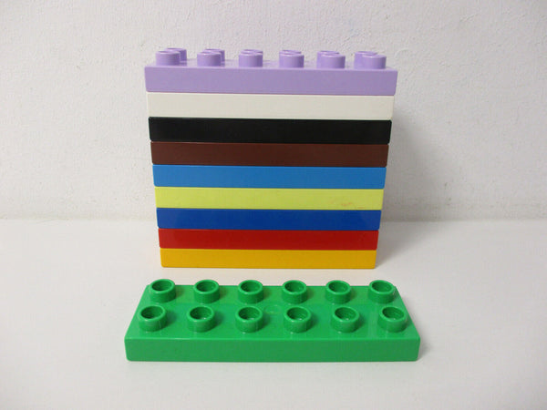 ( C12 ) LEGO Duplo 10 x flache 12er 2x6 Noppen Bausteine Steine