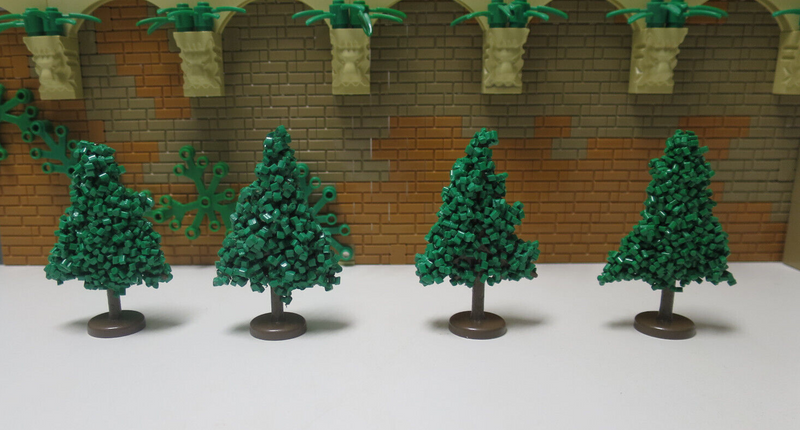 ( A9  /10 ) Lego 4x  Mursten Granulat Bäume Baum Pinie guter Zustand