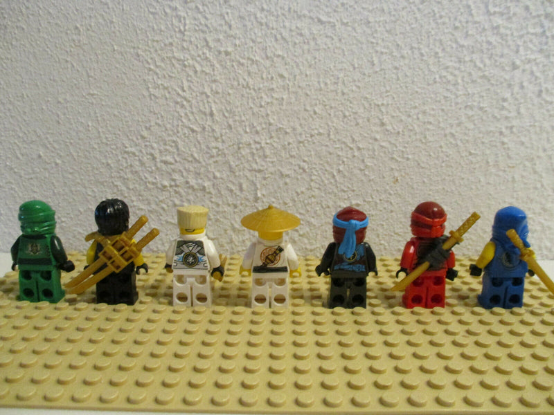 (D2-3/18) Lego Ninjago 7 Figuren Meister Wu Nay Lloyd Kai Zane Jay Cole Sammlung