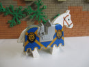 (B11/6- 2) Lego 1x  Satteldecke + Pferd Ritterburg Castle Pferdedecke 6091 6095