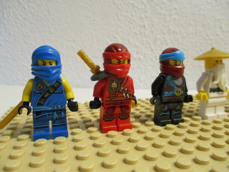 (D2-3/18) Lego Ninjago 7 Figuren Meister Wu Nay Lloyd Kai Zane Jay Cole Sammlung