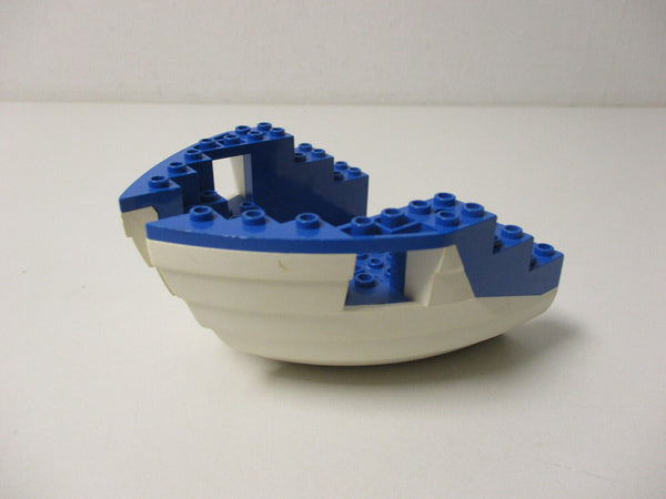 ( L2/8 ) Lego Schiffsrumpf Weiß Blau 6280 6285 6268 6271