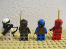 (D2-2/15) Lego Ninjago 4 Figuren Kai Zane Jay Cole Sammlung