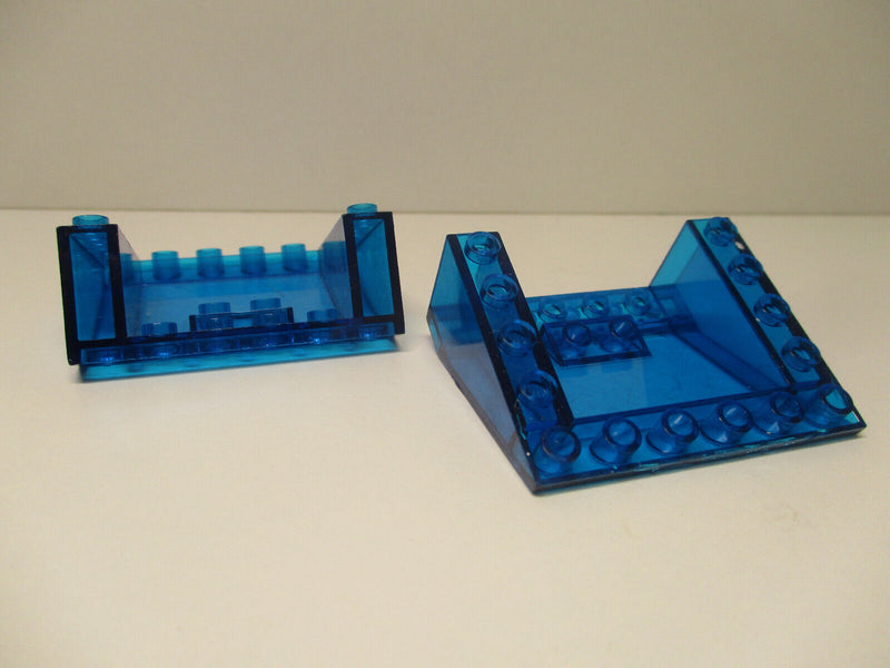 ( C15 / 2 ) Lego Classic Space 2x Slope Inverted 5 x 6 x 2 4228 Transparent Blau